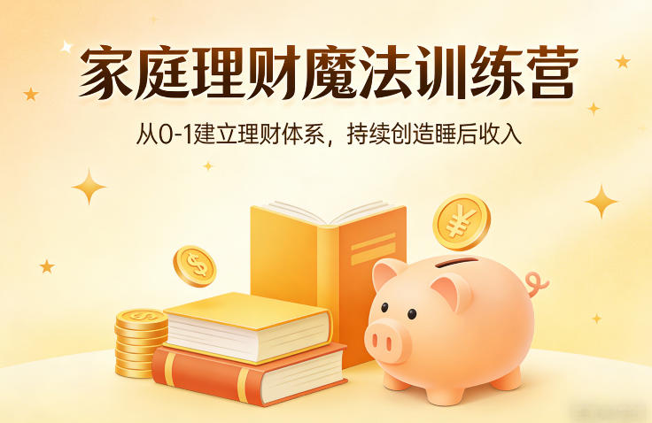 久爱副业网,网赚项目,网赚论坛博客网分享家庭理财魔法训练营,从0-1建立理财体系,持续创造睡后收入