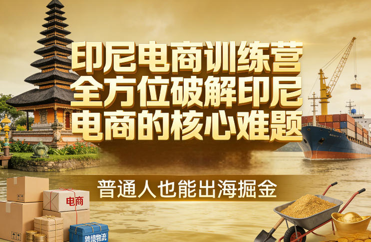 久爱副业网,网赚项目,网赚论坛博客网分享印尼电商训练营,全方位破解印尼电商的核心难题,普通人也能出海掘金