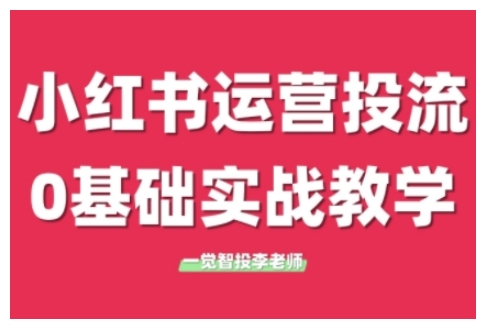久爱副业网,网赚项目,网赚论坛博客网分享小红书运营投流,小红书广告投放从0到1的实战课,学完即可开始投放(更新26年)